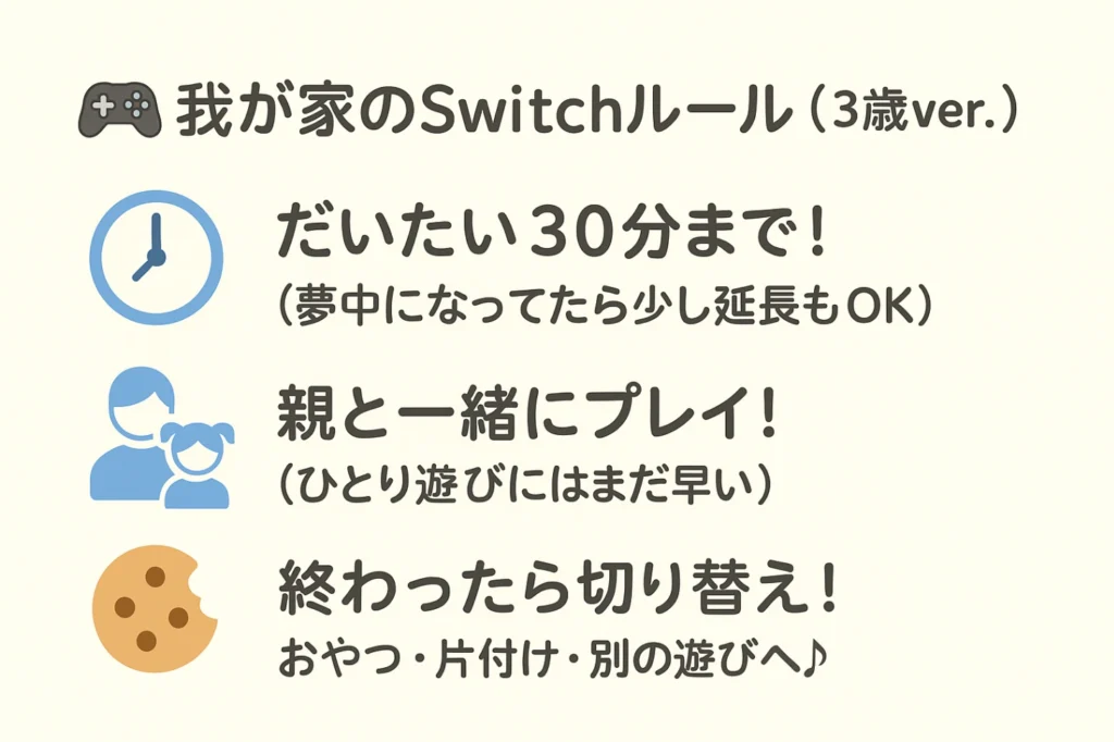 我が家のSwitchルール3歳バージョン